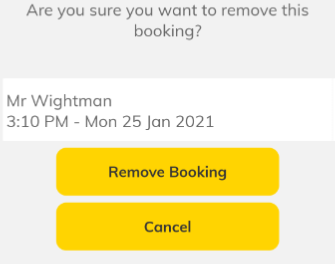 remove booking